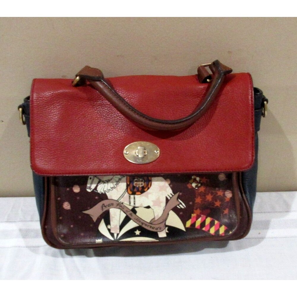 Geninue Bean Poll of the Masquerade Handbag Leather Multicolor Satchel